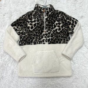 Tees2urdoor Sherpa Animal Print Sweater/jacket size S